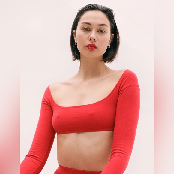 Black Square Neck Long Sleeve Crop Bodysuit El Tigre Chiquito L/S Crop Top - Picture 5 of 5